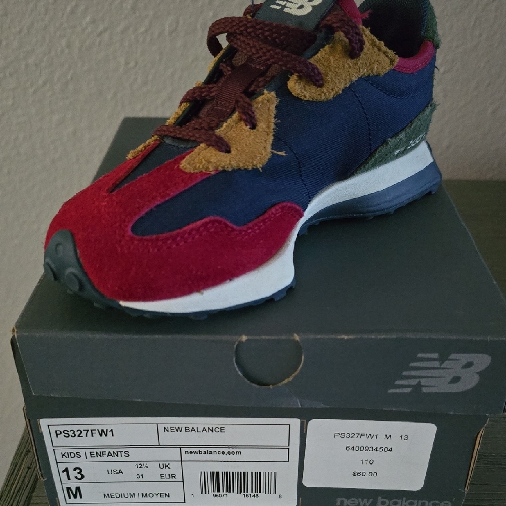 New Balance Kids' Burgundy and Navy Sneakers